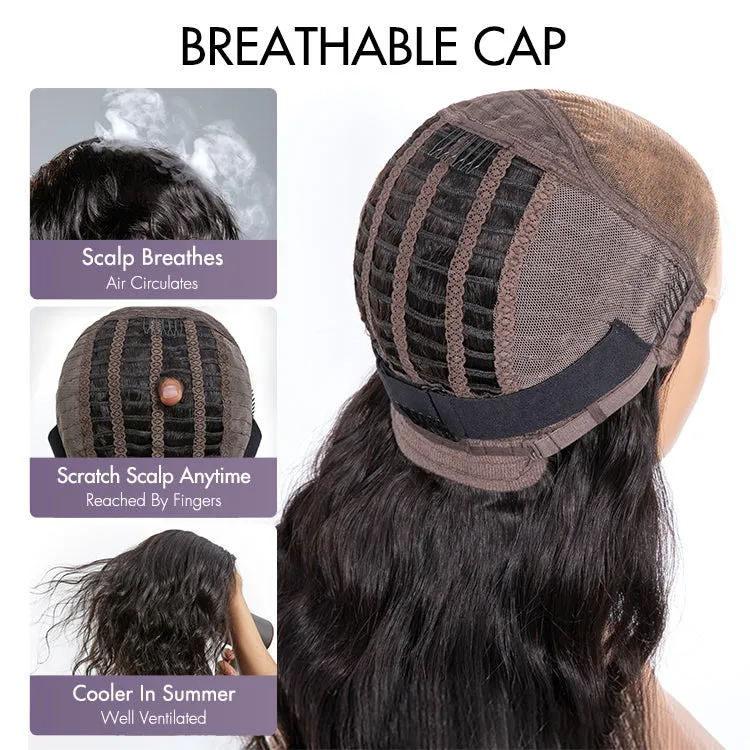1 SEC INSTALL WIG | Gorgeous Natural Black Loose Wave 5x5 Closure Lace Glueless Short Wig 100% Human Hair | Large & Small Cap Size