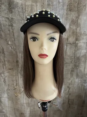 100% EUROPEAN PROCESSED HUMAN HAIR HAT FALL 18" LIGHT BROWN WITH HIGHLIGHTS