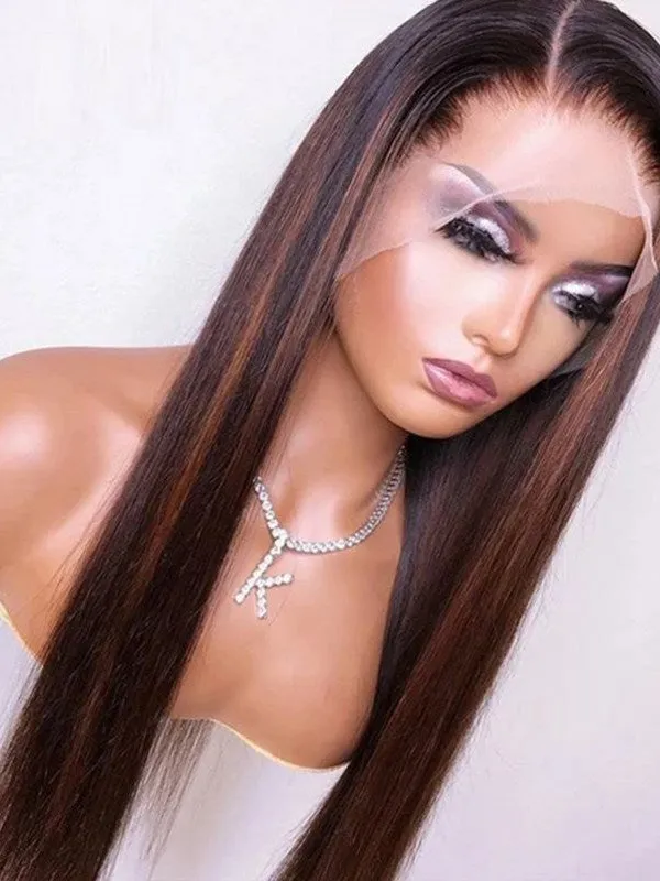 12A Grade Virgin Human Hair Sliky Straight Undetectable HD Full Lace  Wigs NCF99