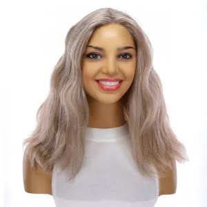 16" Divine Lace Top Wig Champagne Grey Wavy