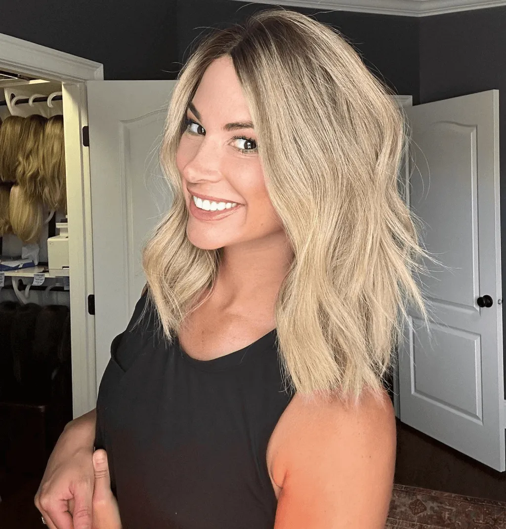 16" Divine Lace Top Wig Platinum Blonde w/ Reverse Balayage Color Service