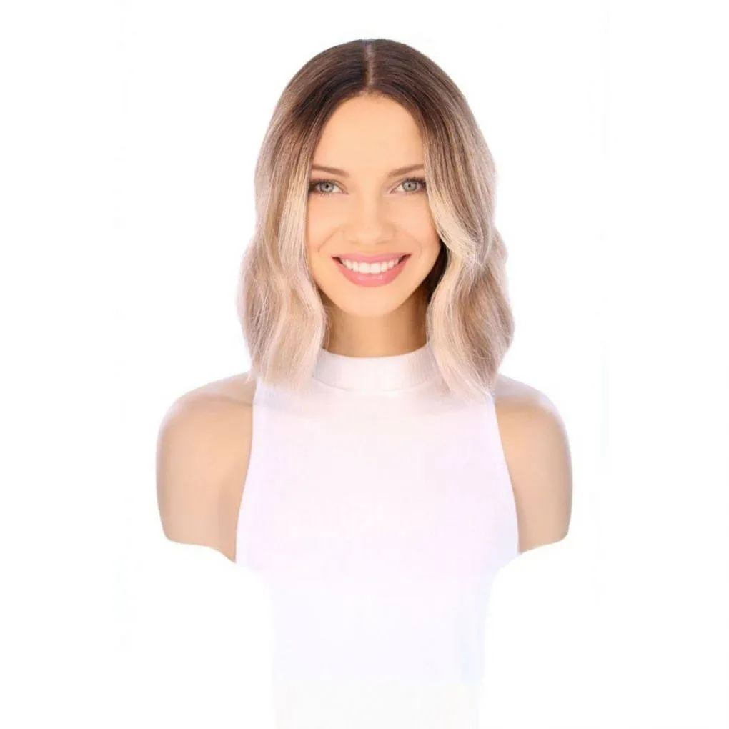 16" Divine Luxe Lace Top Wig #Light Brown w/ Golden Blonde Balayage & Rooting