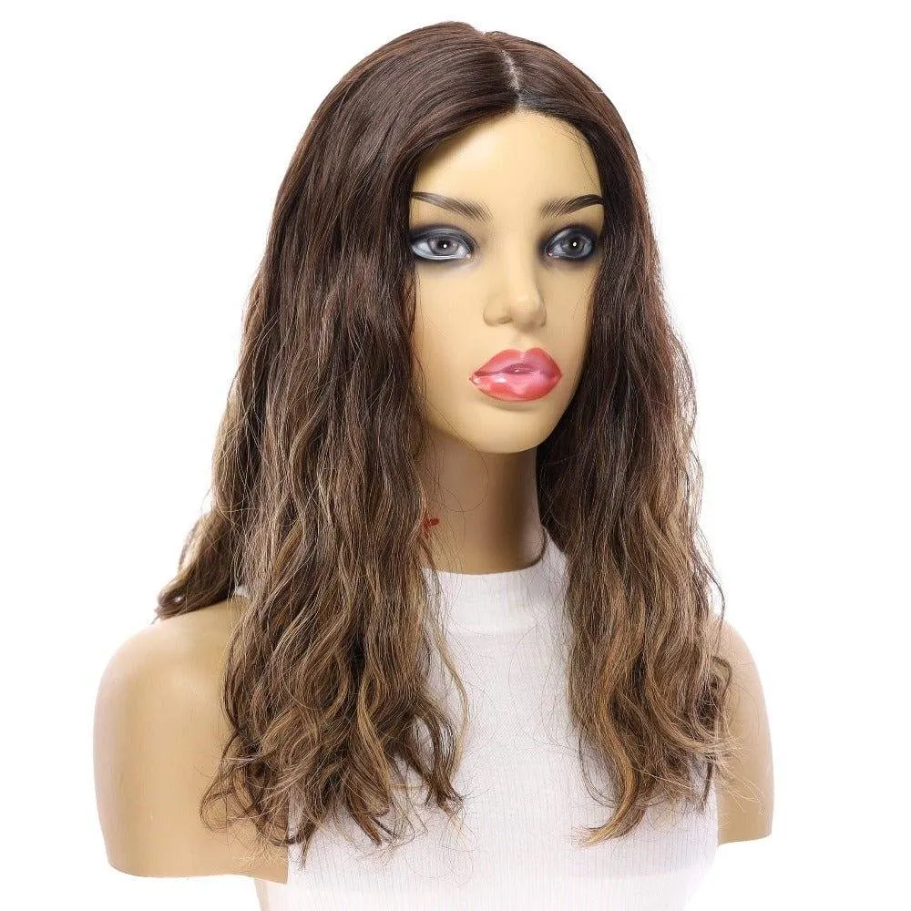 19" Nicole Silk Top Wig Dark Brown Balayage Wavy