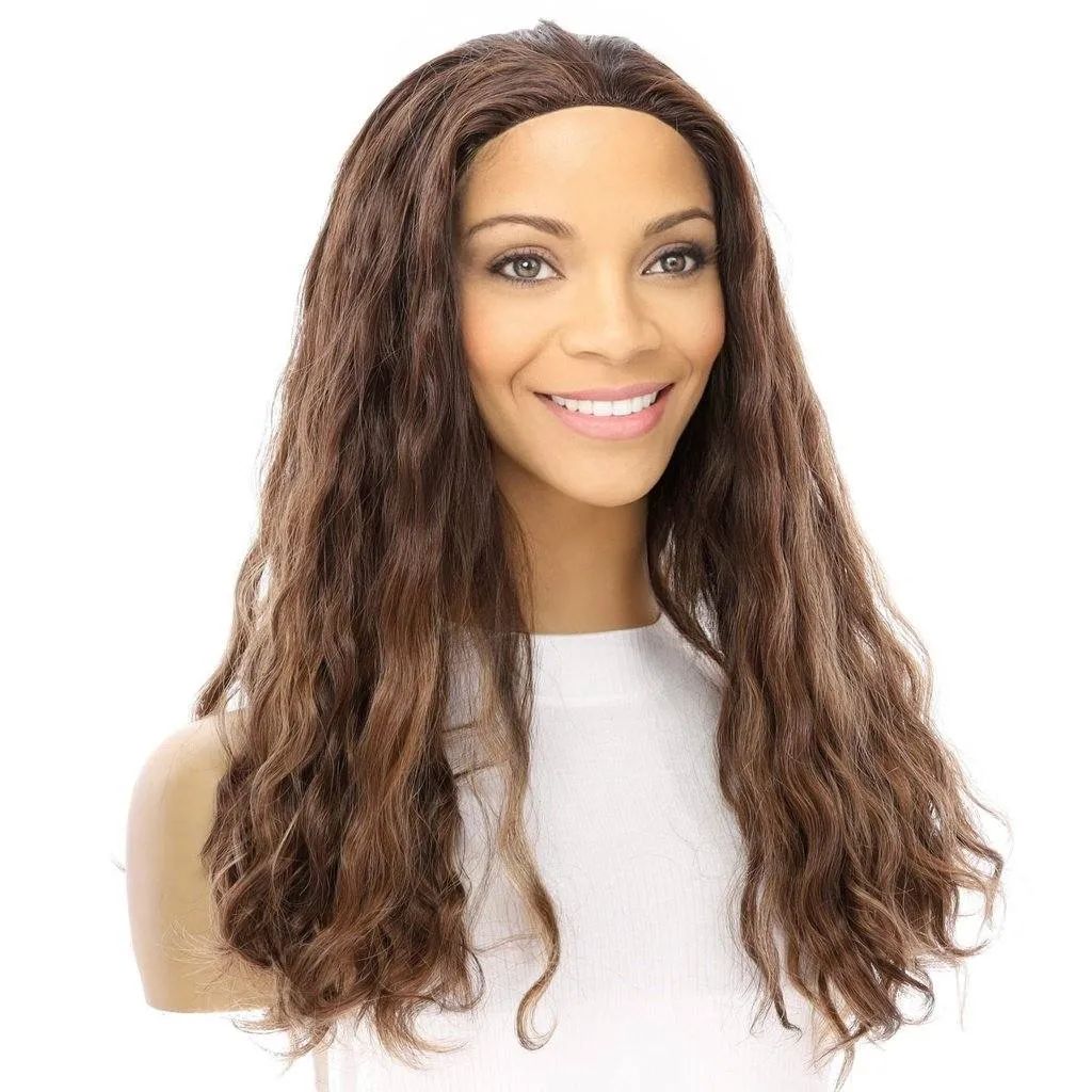 20" 3/4 Bandfall Wig Medium Brown Balayage Wavy