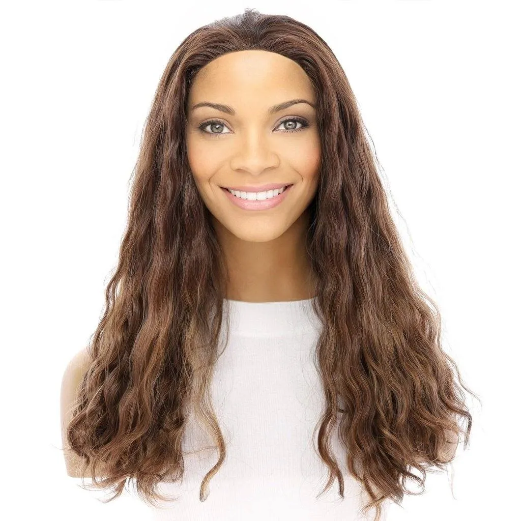 20" 3/4 Bandfall Wig Medium Brown Balayage Wavy