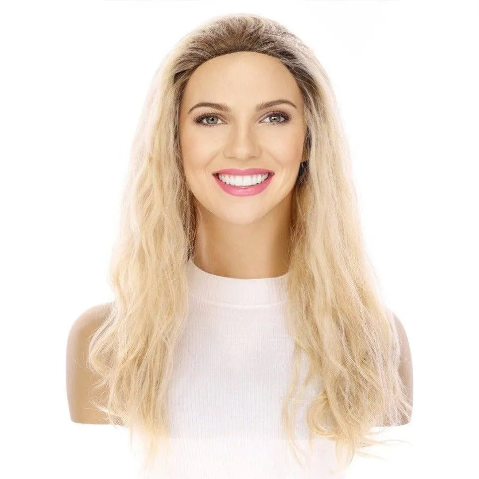 20" 3/4 Bandfall Wig Platinum Blonde Wavy