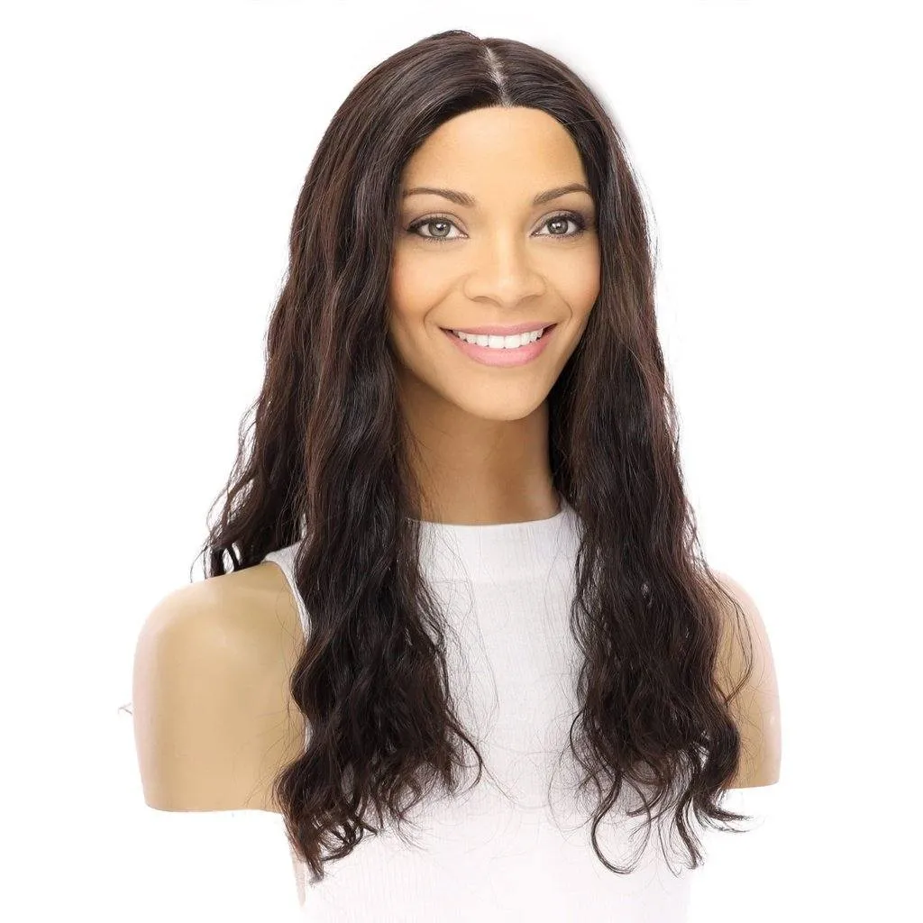 20" Princess Silk Top Wig Natural Black Wavy