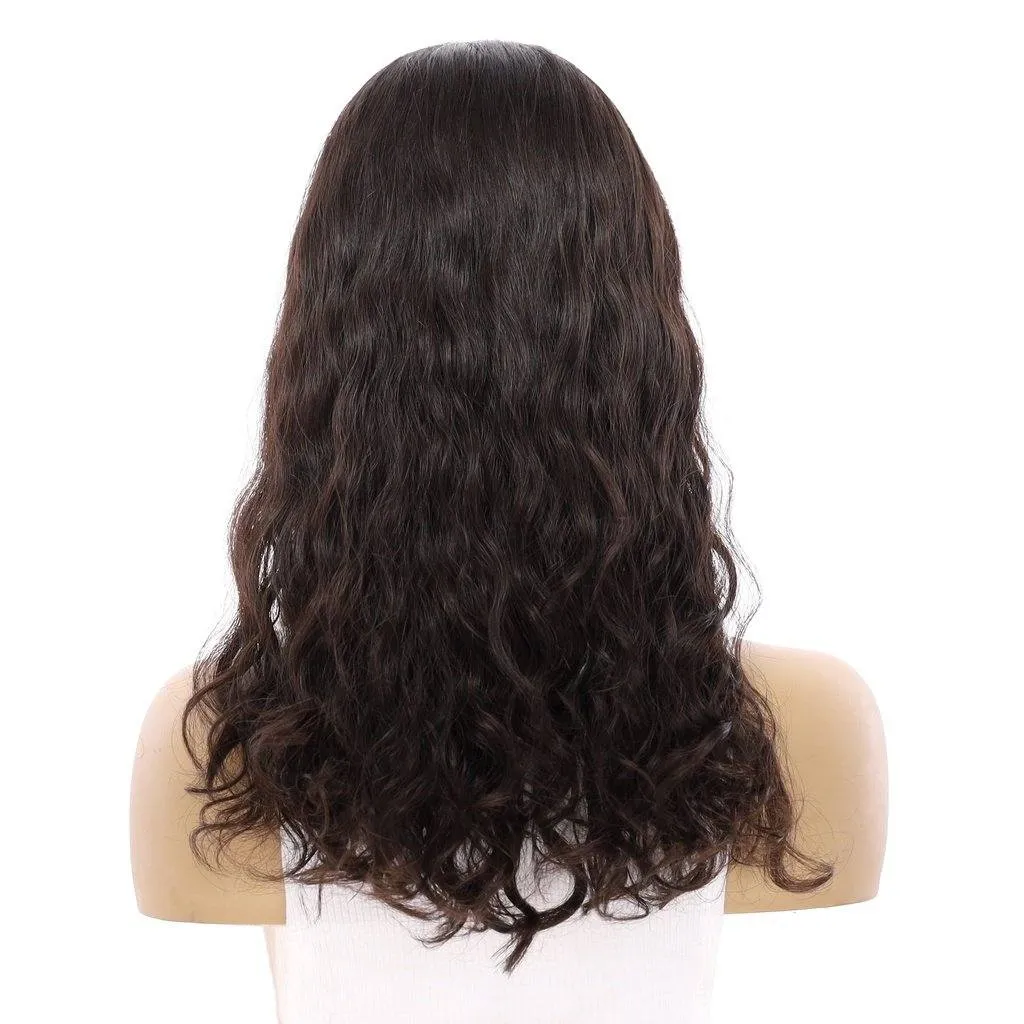 20" Princess Silk Top Wig Natural Black Wavy