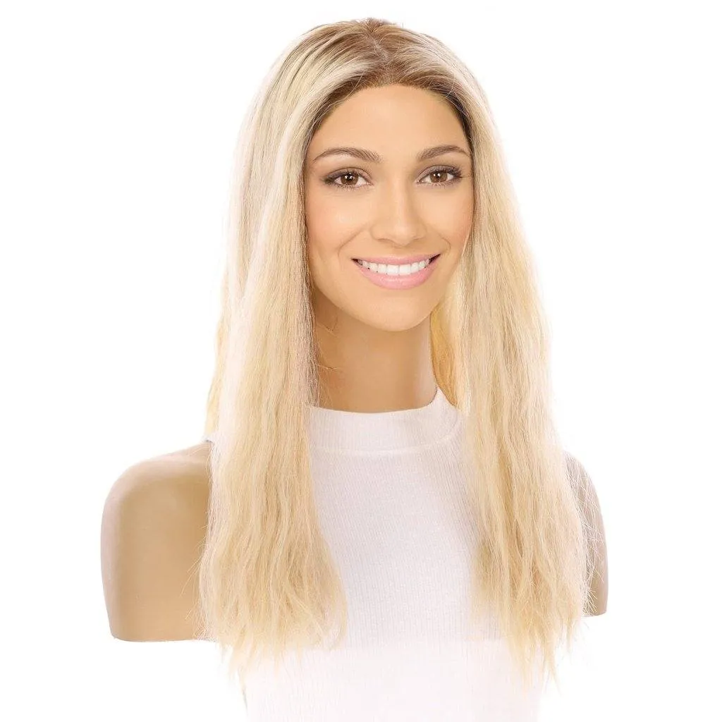 20" Princess Silk Top Wig Platinum Blonde Wavy