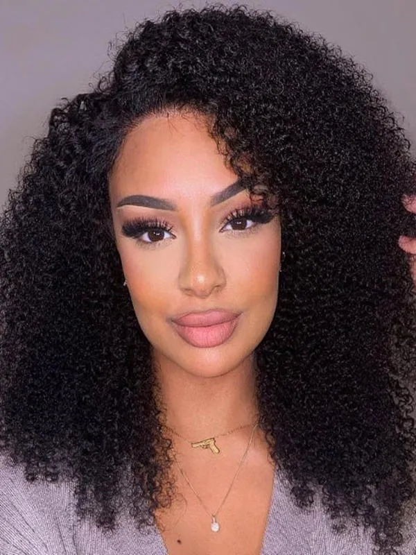 24hrs shipping Chinalacewig Best Undetectable HD Lace Virgin Human Hair  Afro Curl 13x6 HD Lace Wig NCF96