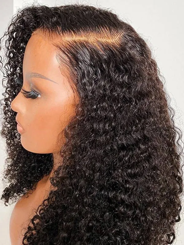 24hrs shipping Chinalacewig Best Undetectable HD Lace Virgin Human Hair  Afro Curl 13x6 HD Lace Wig NCF96