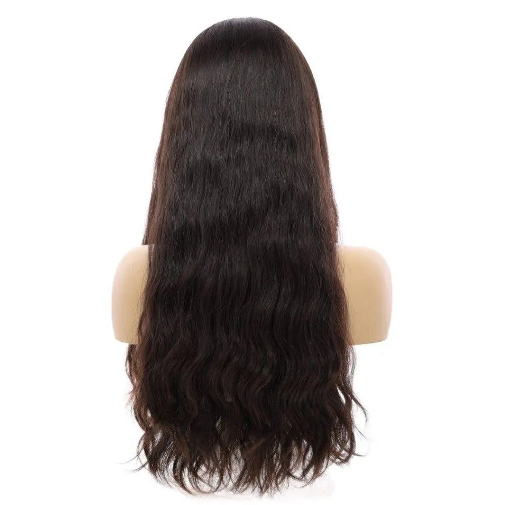 24" 3/4 Bandfall Wig Soft Black Wavy