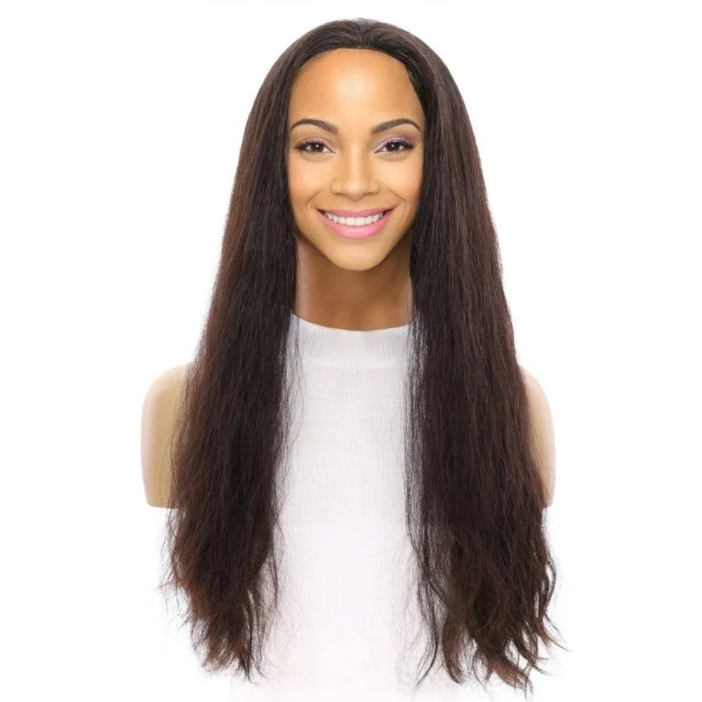 24" 3/4 Bandfall Wig Soft Black Wavy
