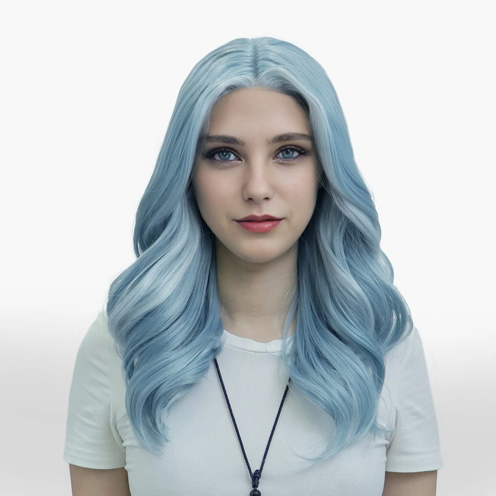 Angela Collection-Lona collection T part glue less wigs blonde&brown&pink&blue
