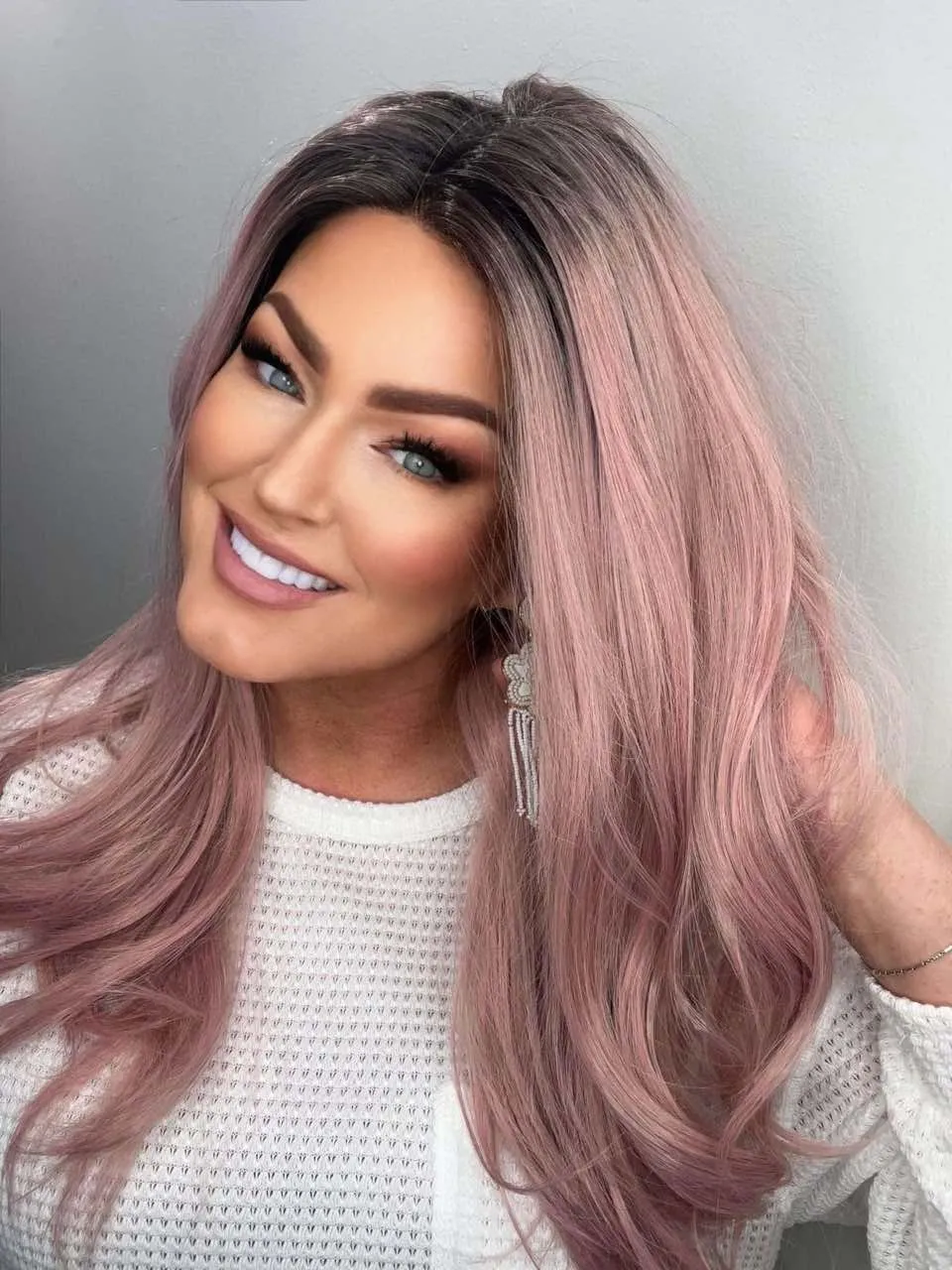 Angela Collection-Lona collection T part glue less wigs blonde&brown&pink&blue