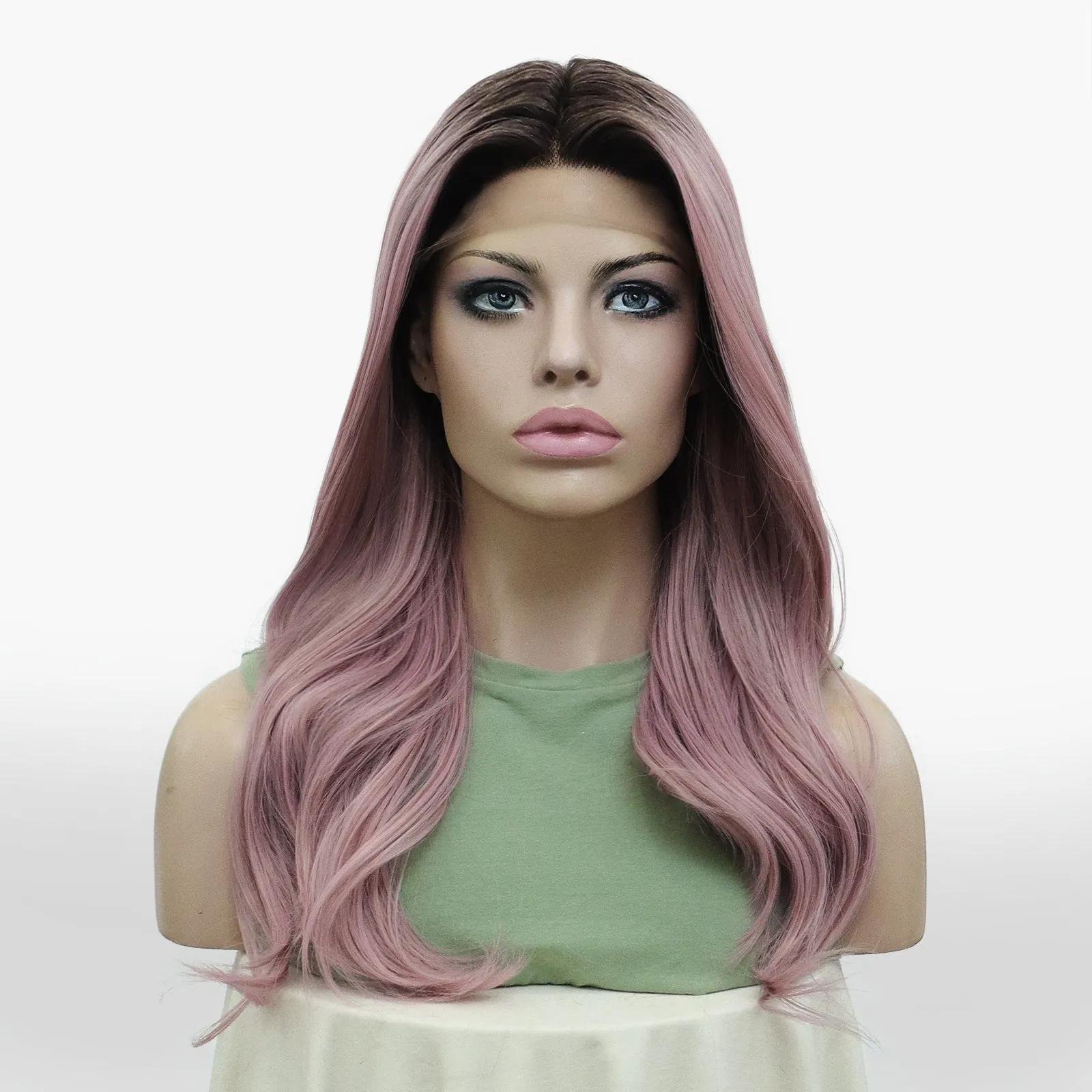 Angela Collection-Lona collection T part glue less wigs blonde&brown&pink&blue