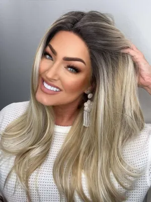 Angela Collection-Lona collection T part glue less wigs blonde&brown&pink&blue