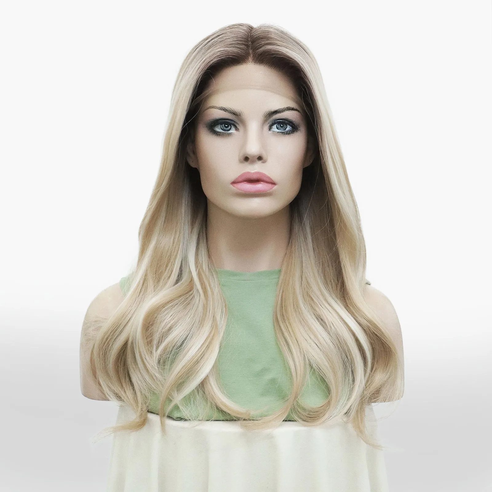 Angela Collection-Lona collection T part glue less wigs blonde&brown&pink&blue
