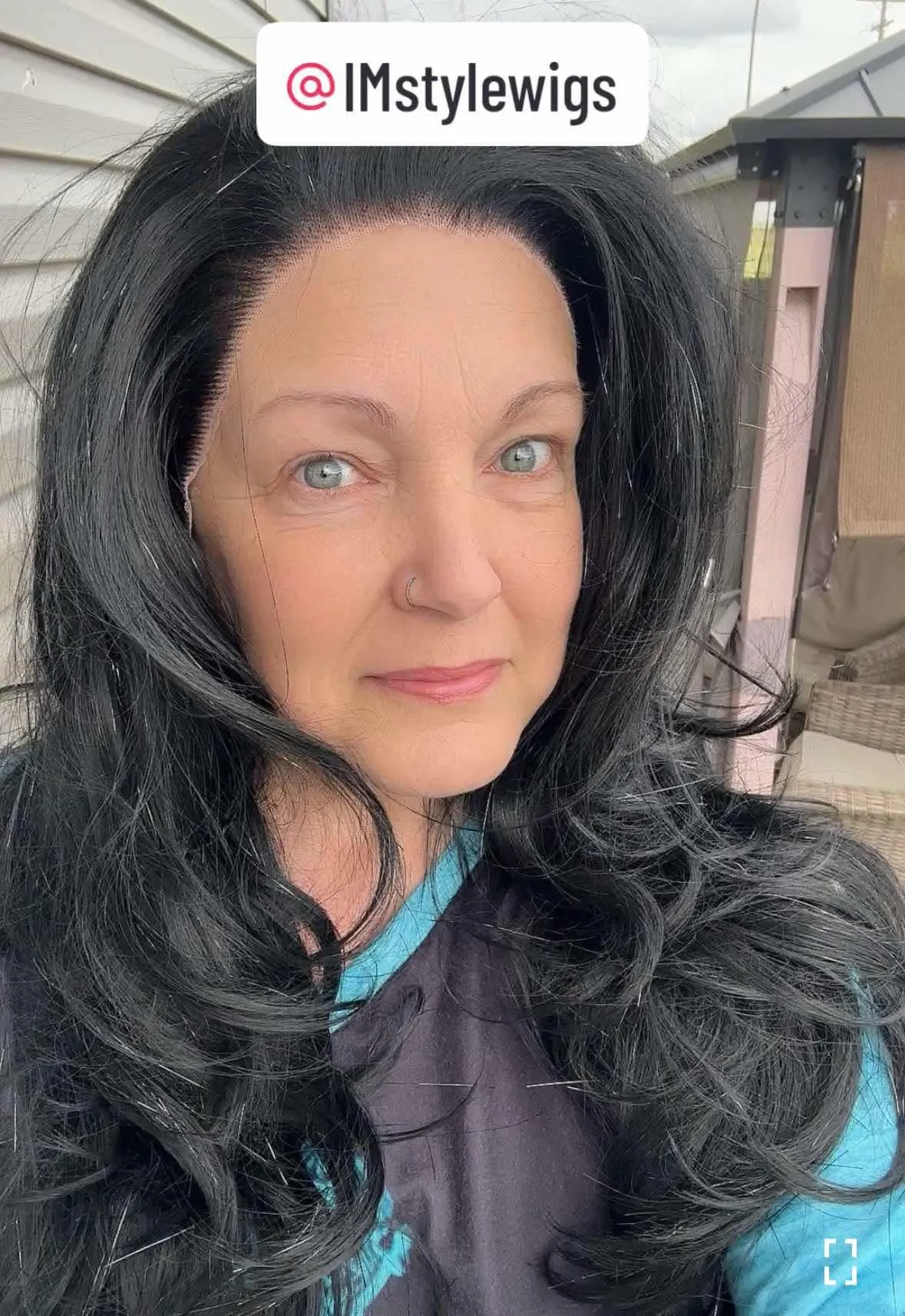 Brenda Collection-Ann-New Tinsel Jet Black layer Cut Butterfly bands lace Front wig 13*2 26inches Party wig