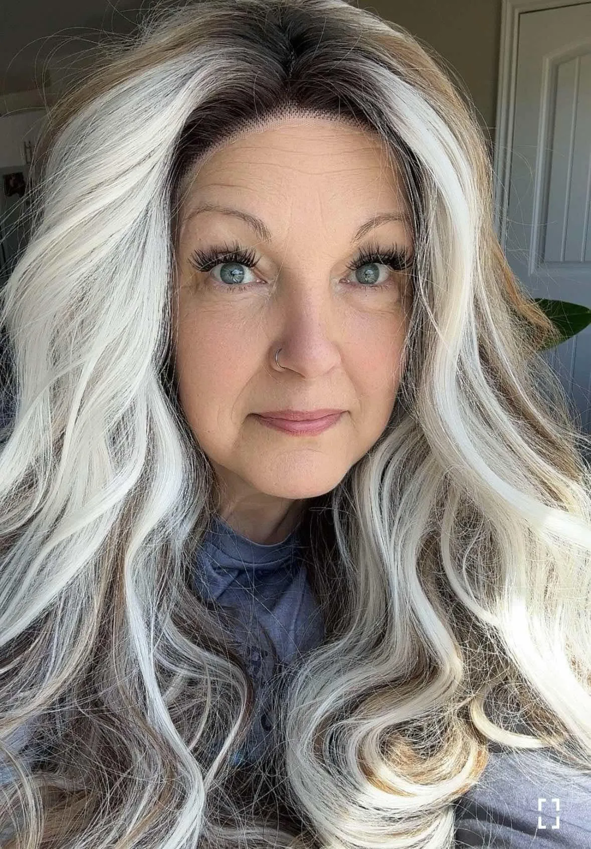 Brenda Collection-Rachel Ombre Brown with Beige Highlight curly Hairstyle Glueless with elastic bands lace Front Synthetic wig Adjustable