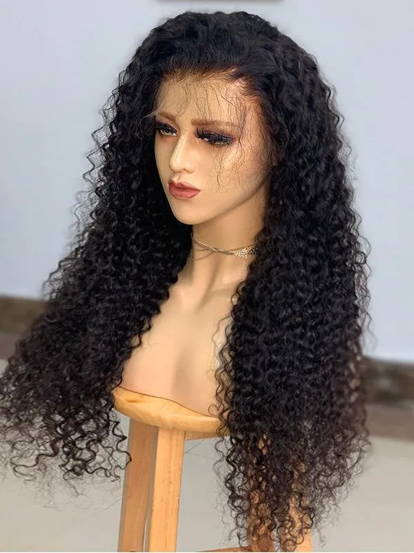 Chinalacewig Brazilian Virgin Hair Human Hair Undetectable Full HD Lace Curly Wigs NCF102