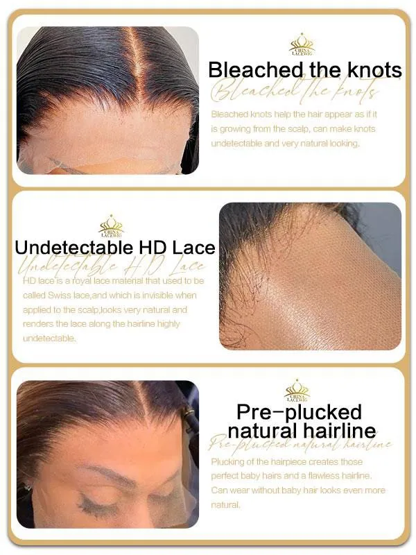 Chinalacewig Deep Wave 13x6 Undetectable HD Lace Front Human Hair Wigs NCF63