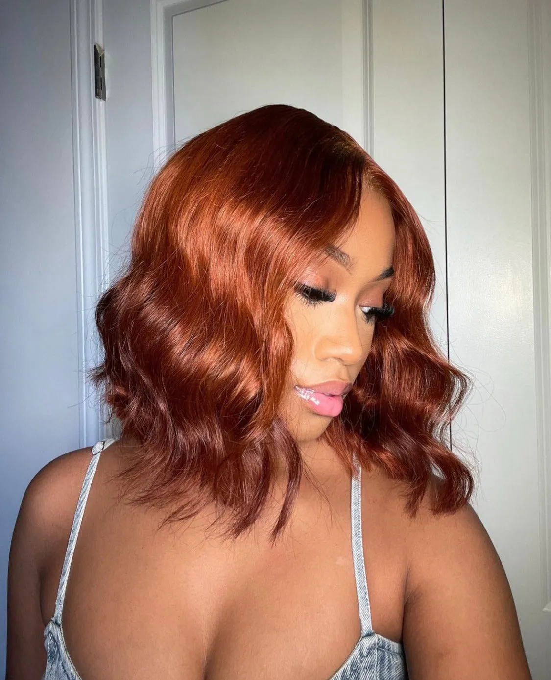 Copper 5x5 Invisible HD Lace Closure Bob Wig