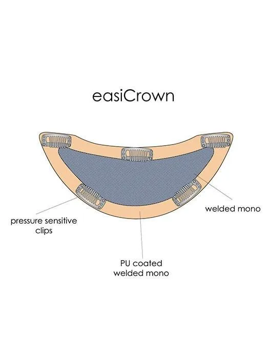 easiCrown HH 18" | Remy Human Hair Topper (Hand-Tied)