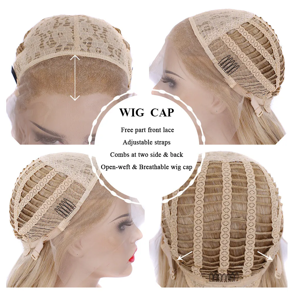 Grace - Honey Blonde Long Wavy Synthetic Lace Front 13*2 Cosplay Hair Synthetic Costume Wigs-N7-M16/613