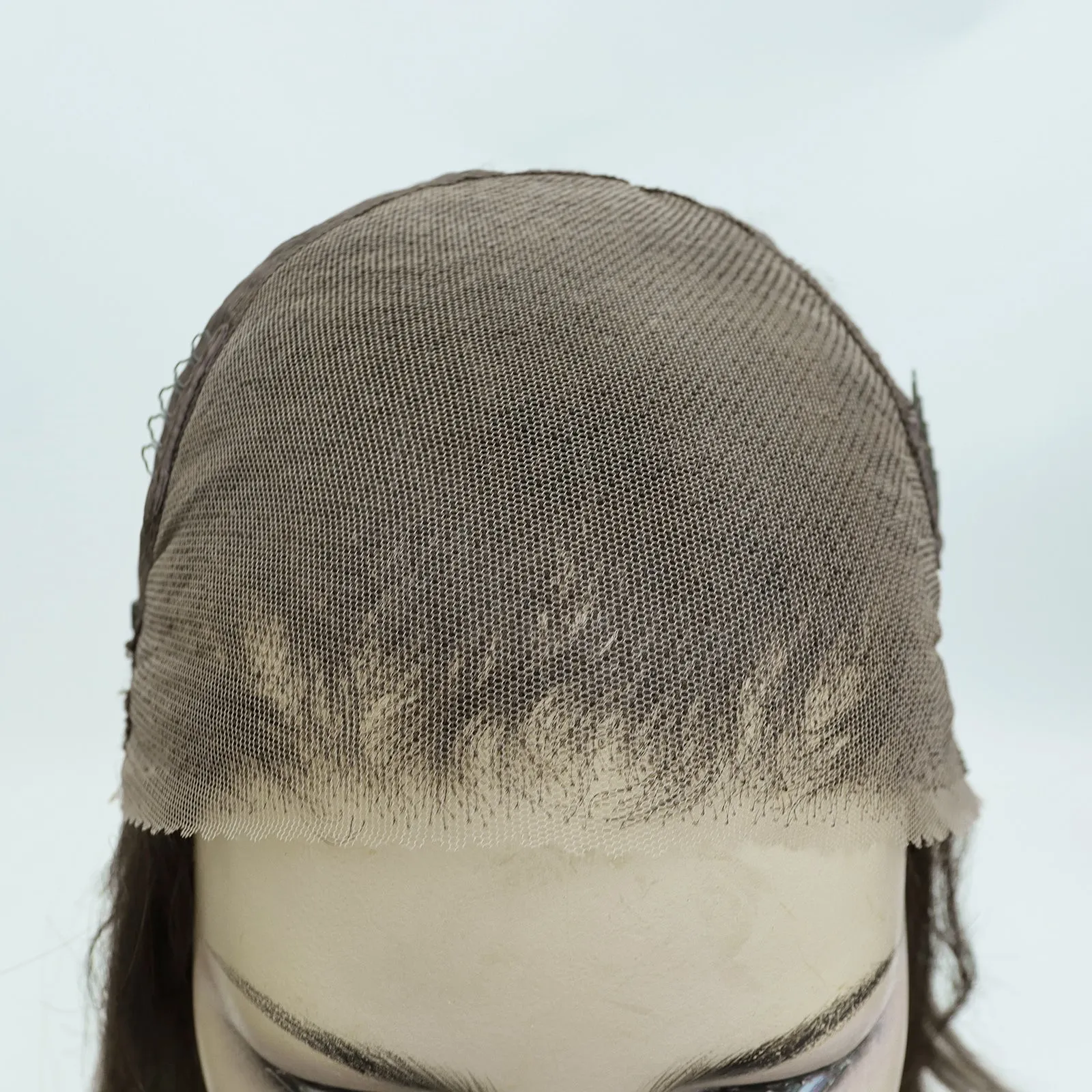 IMstyle Faith PRE-CUT-LACE shoulder length dark brown with white highlight short hairstyle 9*6 lace front Petite glueless wig K336-TTF4-606-C9X6