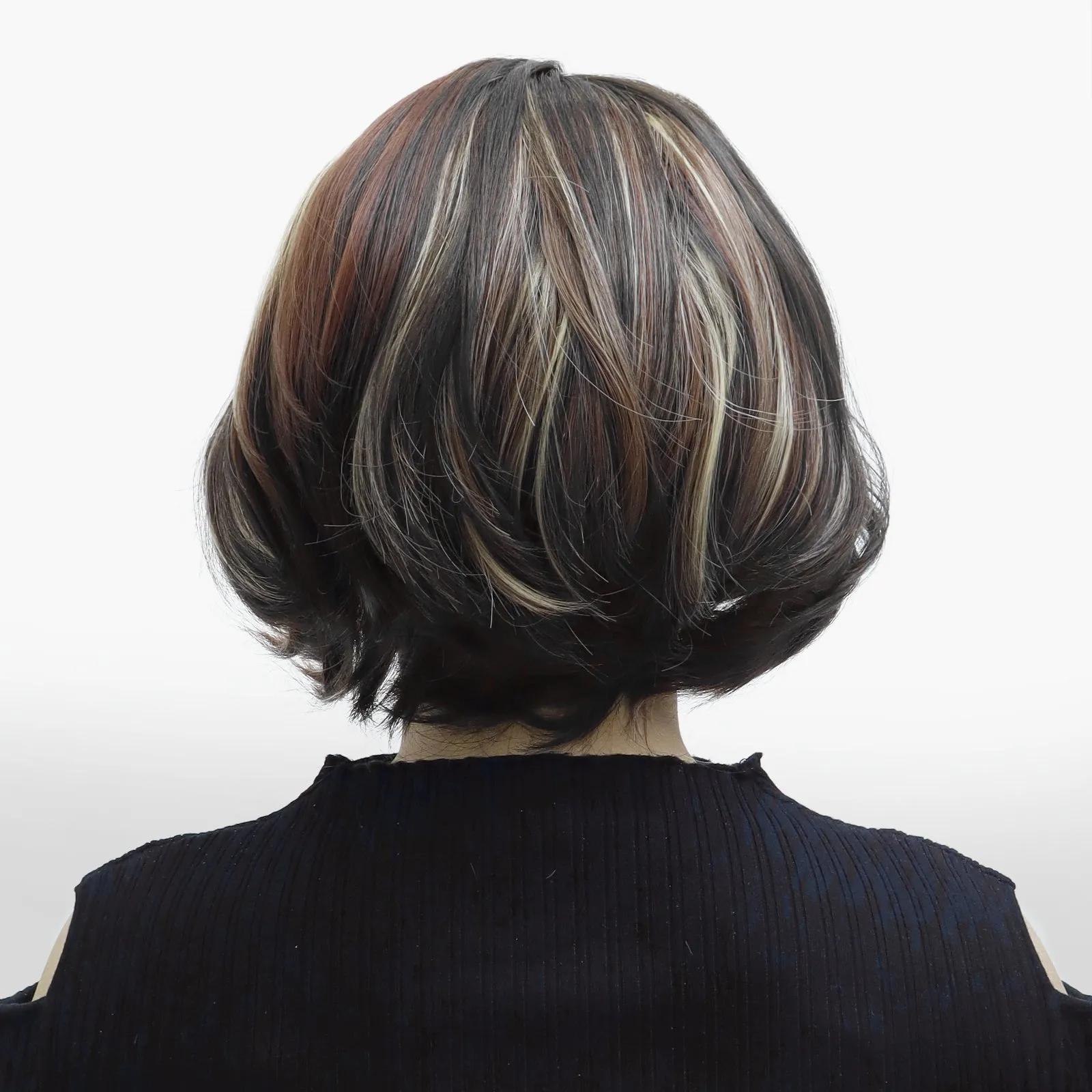 IMstyle Lila Calico Reddish Brown Bob Hairstyle Free parting Daily Wear Wig 13*3 k111-2474