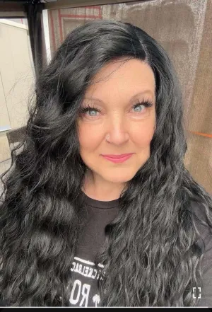 IMstyle Maribel Jet black pre cut Side part wig Afro wavy black wig Synthetic Lace Front Wig