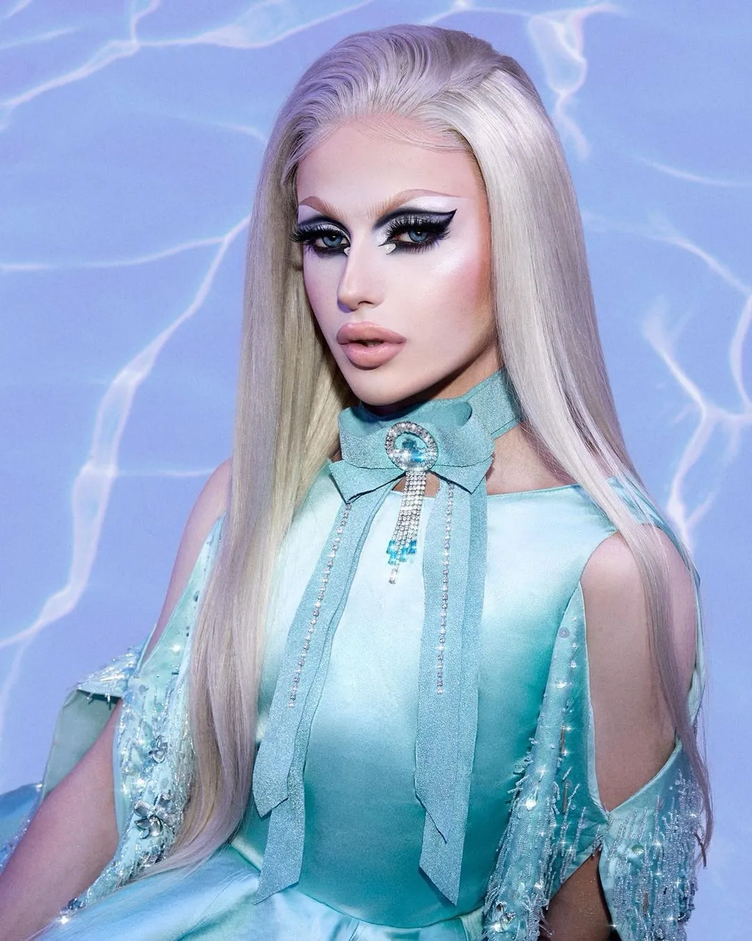 Luna - Silver Gray Long Straight Synthetic Lace Front Cosplay Wig