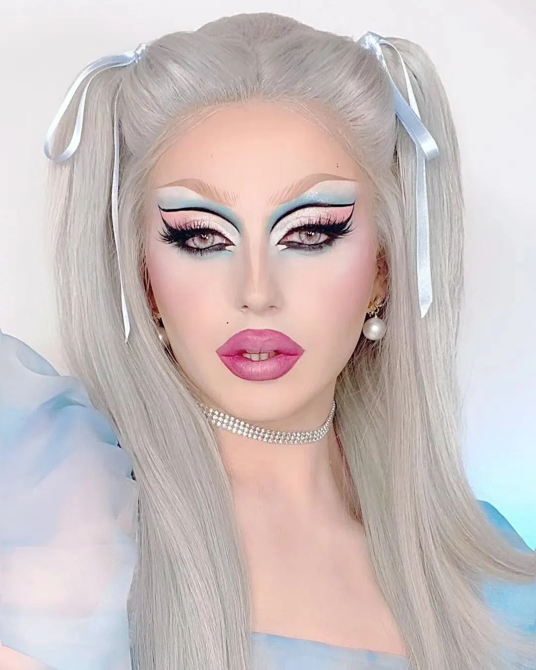 Luna - Silver Gray Long Straight Synthetic Lace Front Cosplay Wig