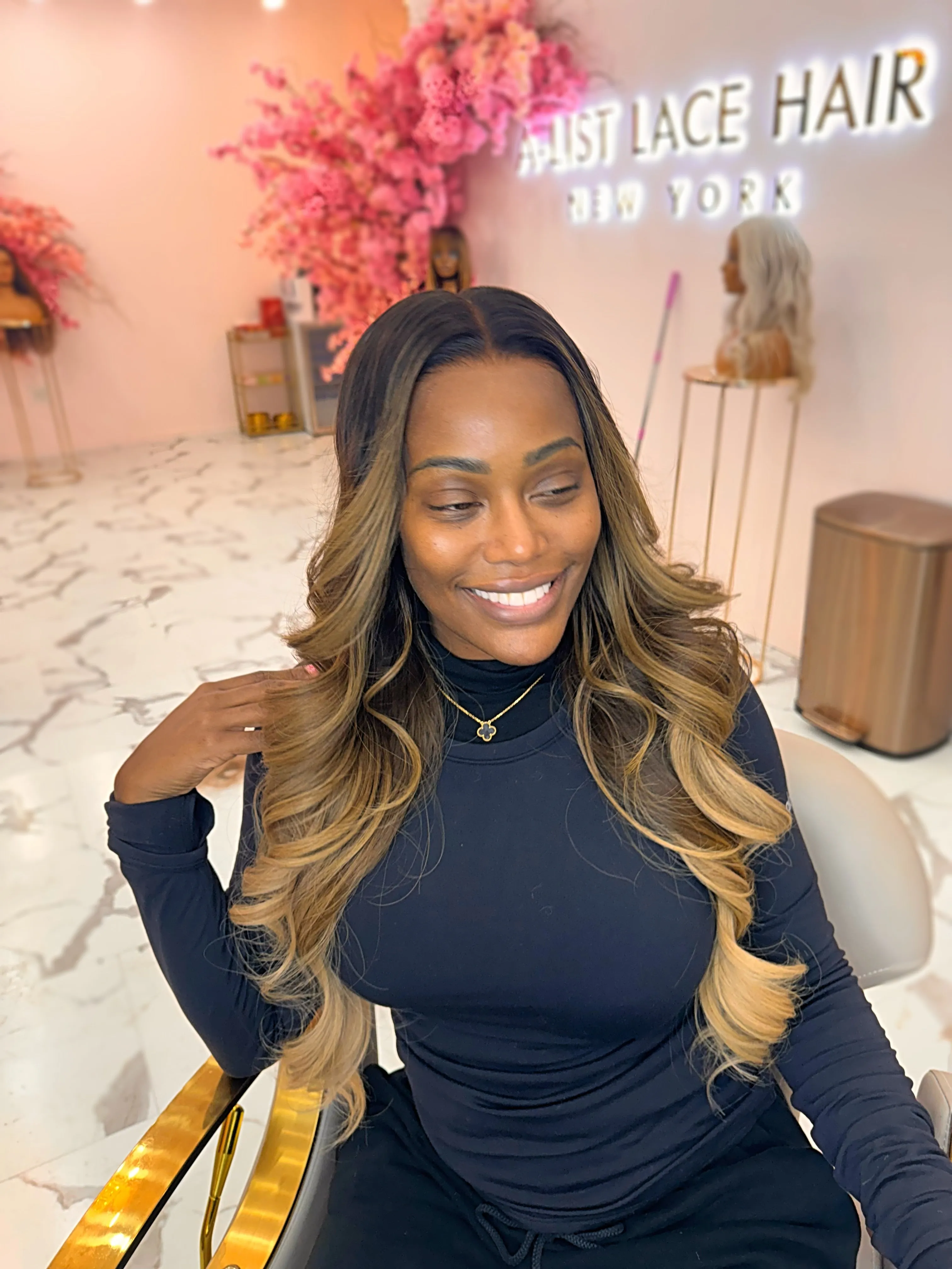 Luxury Brown Blonde Ombré Highlights Custom Colour - Body Wave Frontal Lace Wig - HD Lace 204