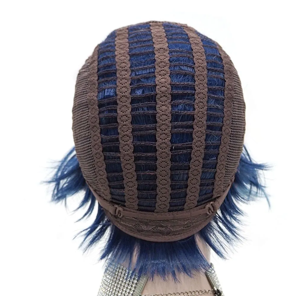 Peacock Blue Short Synthetic Imstyle Cosplay Wig