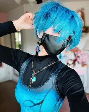 Peacock Blue Short Synthetic Imstyle Cosplay Wig