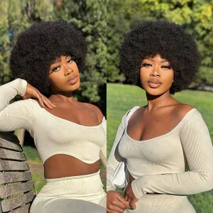 Retro & Vintage | Ultra Natural Afro Curl 13X2 Frontal Lace Short Wig 100% Human Hair