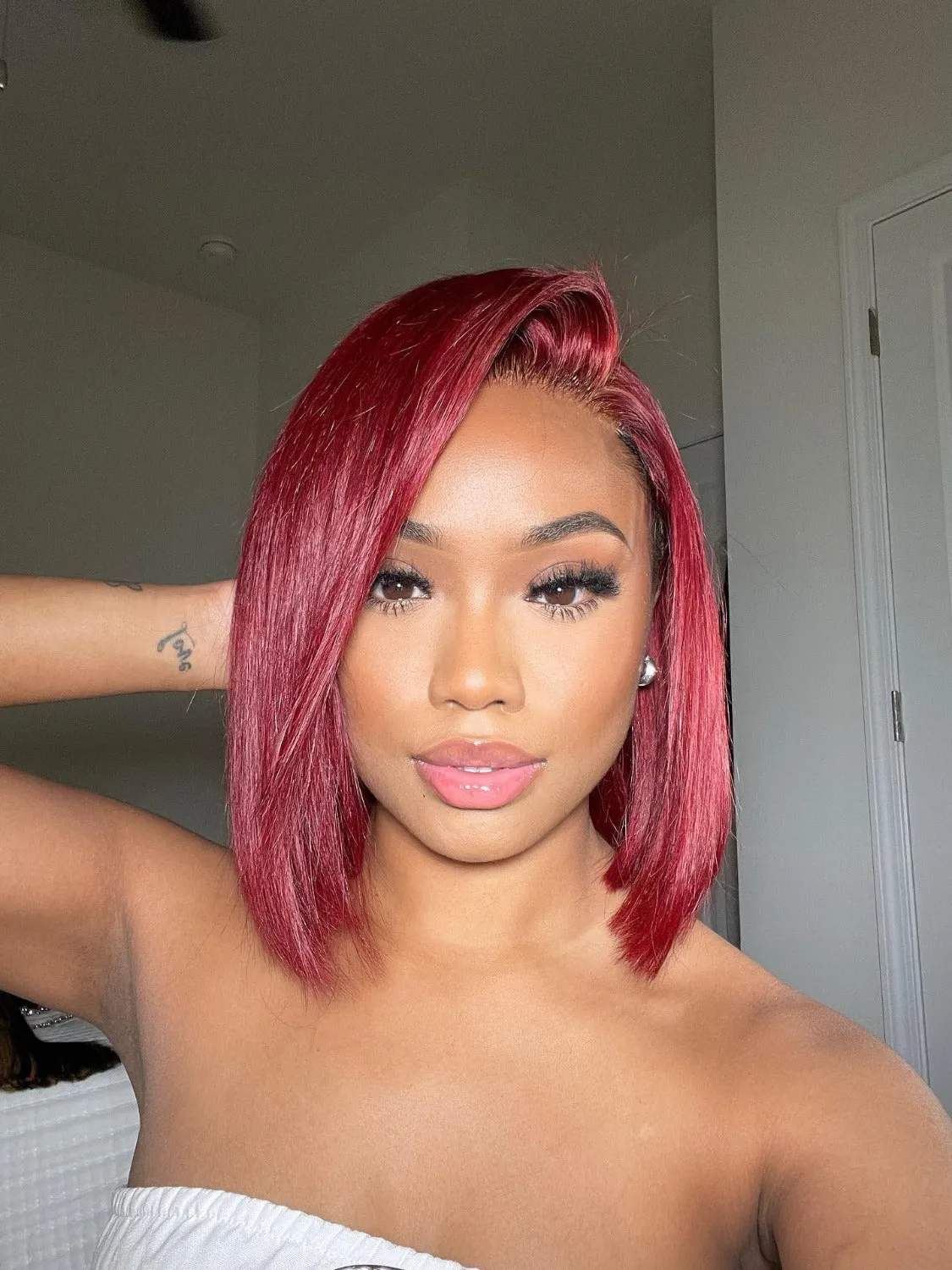 Ruby Red 5x5 Invisible HD Lace Closure Bob Wig
