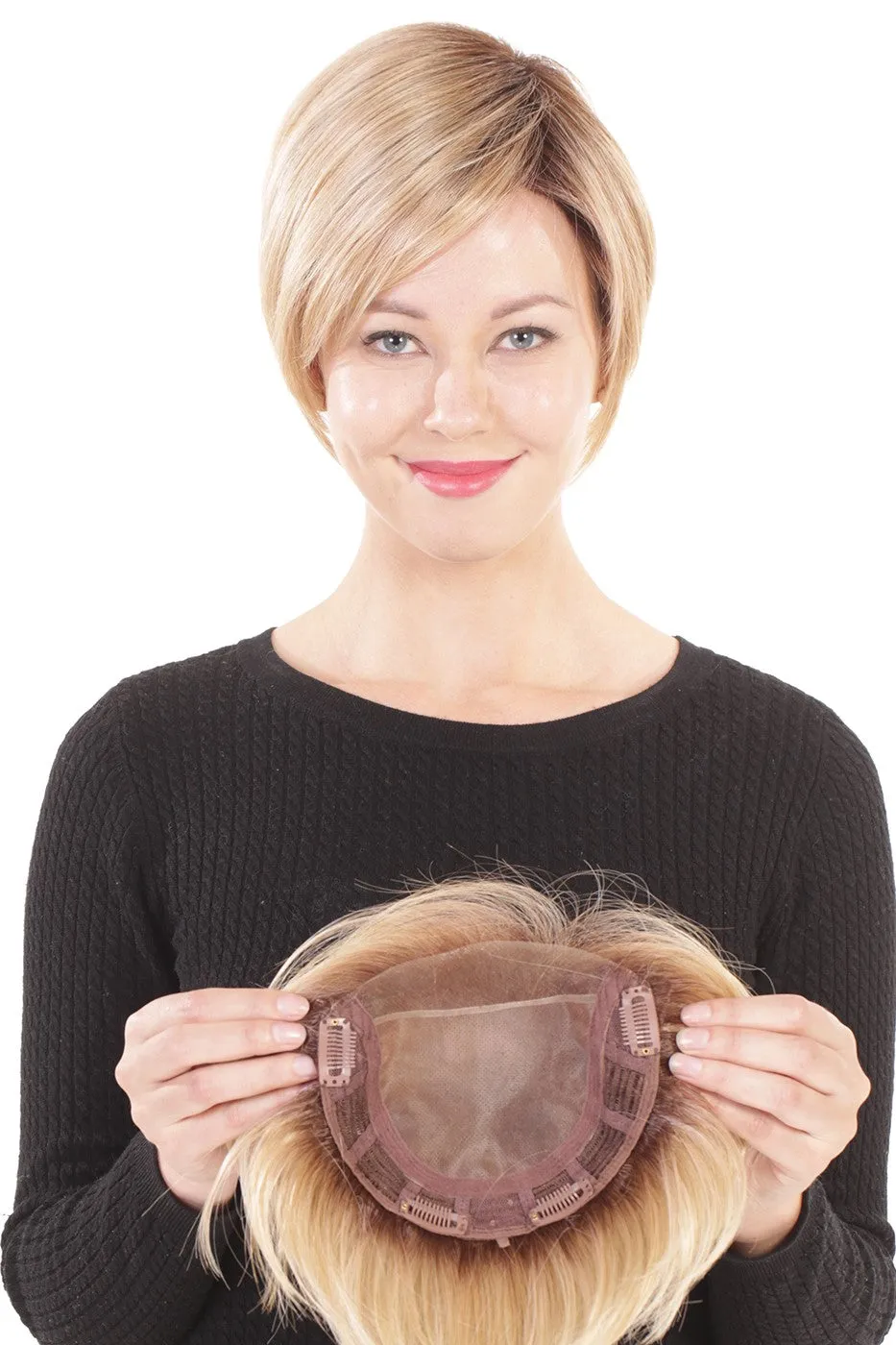 Sale - Belle Tress Toppers - Lace Front Mono Topper 6" (#7009) - Color: English Toffee