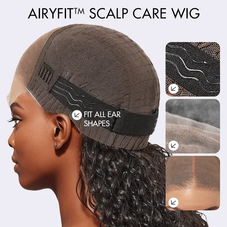Special Deal | AiryFit™ Scalp Care Wigs | Effortless Water Wave Snugfit Glueless 5x5 Closure Pre-Cut Lace Curly Wig