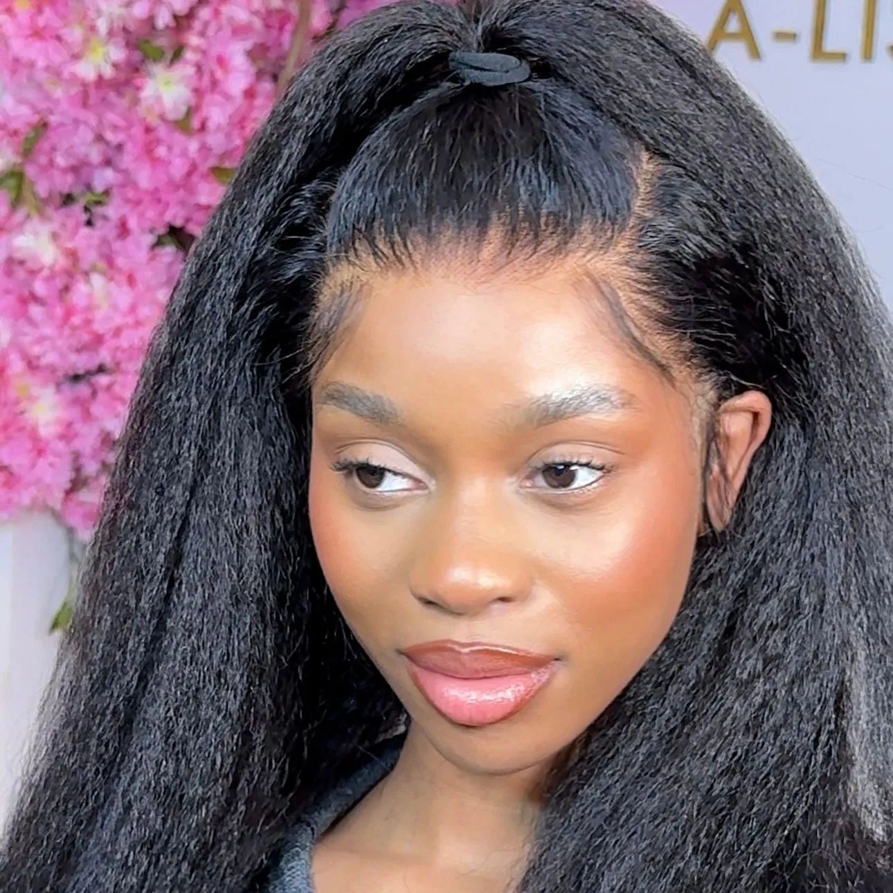 The AMARACHI - Natural Kinky Straight Glueless Full Lace £30 Off