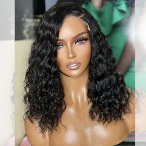 Tuneful Deep Wave Human Hair Bob Wigs Elegant Short Wavy Wigs