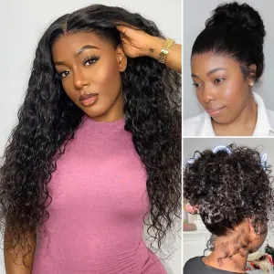 Water Wave 360 Lace Long Wig 100% Human Hair Pre-bleached & Pre-plucked & Pre-Cut Lace