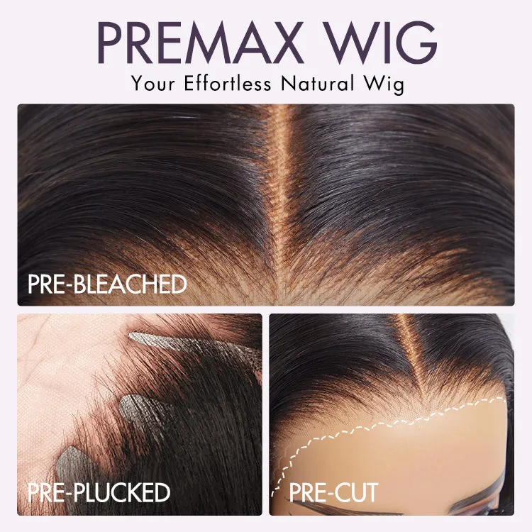 Weekly Special | PreMax Wigs - Chic & Natural Layered Bob Wig Ear-to-Ear Wide T Lace Glueless Human Hair Wig Pre-Cut Lace