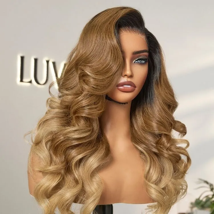 Weekly Special  | PreMax Wigs | Gorgeous Ombre Color Loose Wave Glueless 13x4 Frontal Lace Blonde Hair Wig Pre-cut Lace